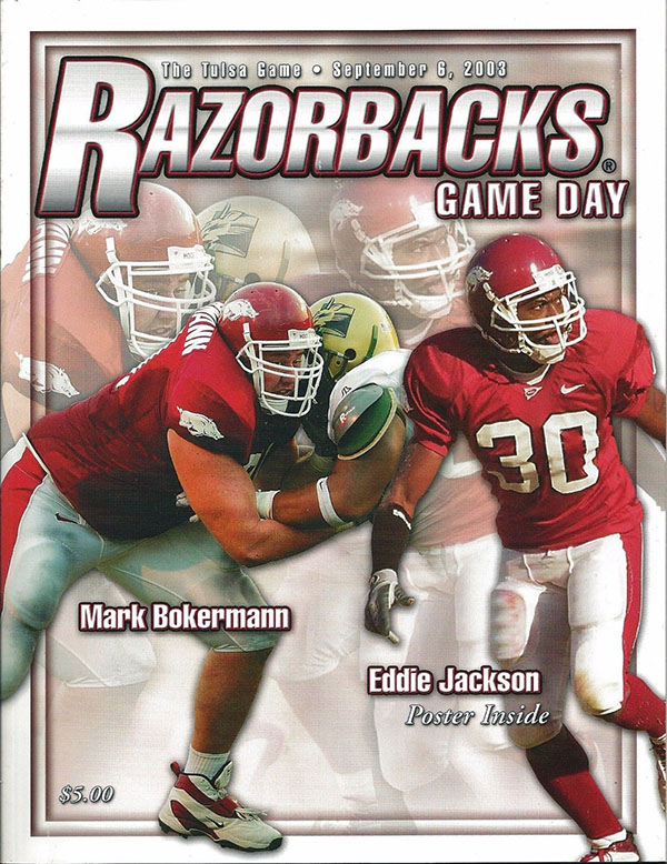 College Football Program: Arkansas Razorbacks vs. Tulsa Golden Hurricane (September 6, 2003)