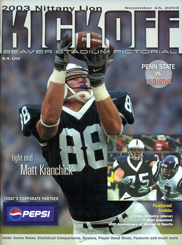 College Football Program: Penn State Nittany Lions vs. Indiana Hoosiers (November 15, 2003)