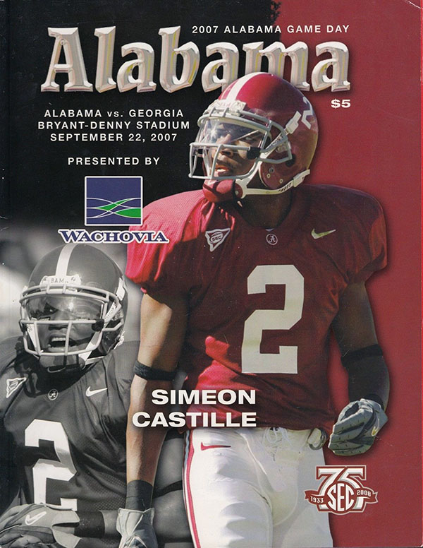 College Football Program: Alabama Crimson Tide vs. Georgia Bulldogs (September 22, 2007)