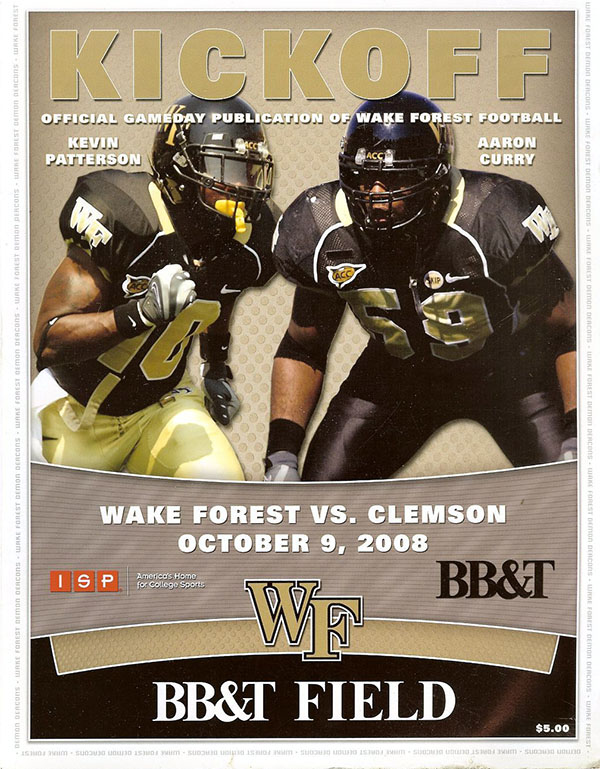 College Football Program: Wake Forest Demon Deacons vs. Clemson Tigers (October 9, 2008)