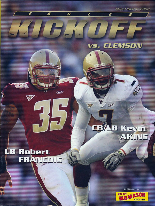 College Football Program: Boston College Eagles vs. Clemson Tigers (November 1, 2008)