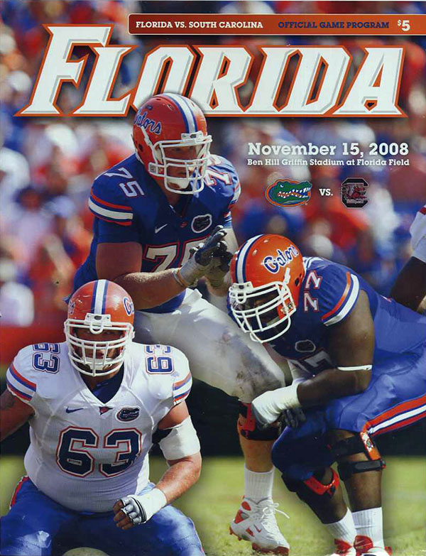 College Football Program: Florida Gators vs. South Carolina Gamecocks (November 15, 2008)