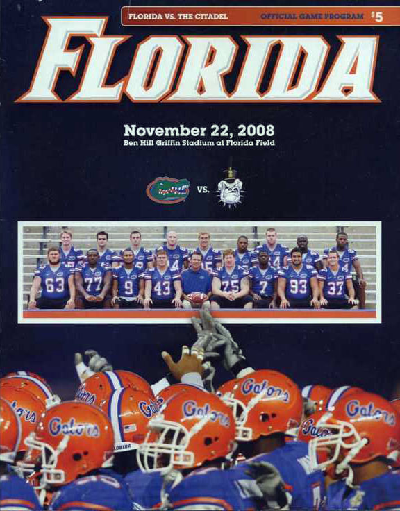 College Football Program: Florida Gators vs. Citadel Bulldogs (November 22, 2008)