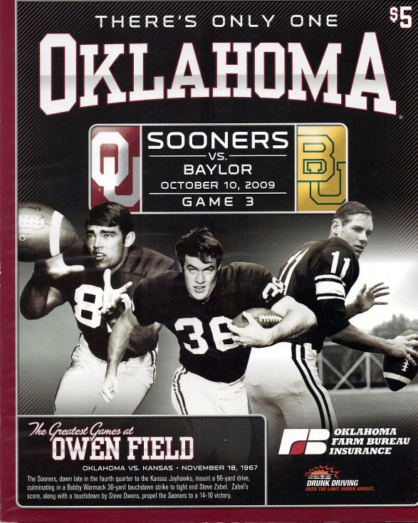 College Football Program: Oklahoma Sooners vs. Baylor Bears (October 10, 2009)