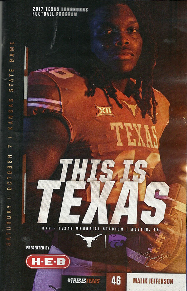 College Football Program: Texas Longhorns vs. Kansas State Wildcats (October 7, 2017)