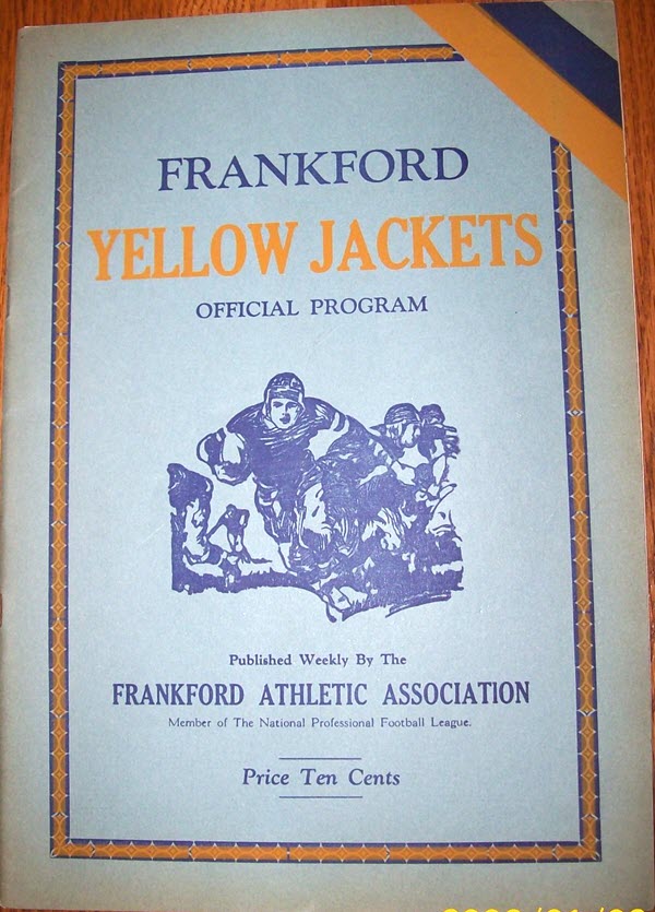 NFL Program: Frankford Yellow Jackets vs. Pottsville Maroons (November 14, 1925)