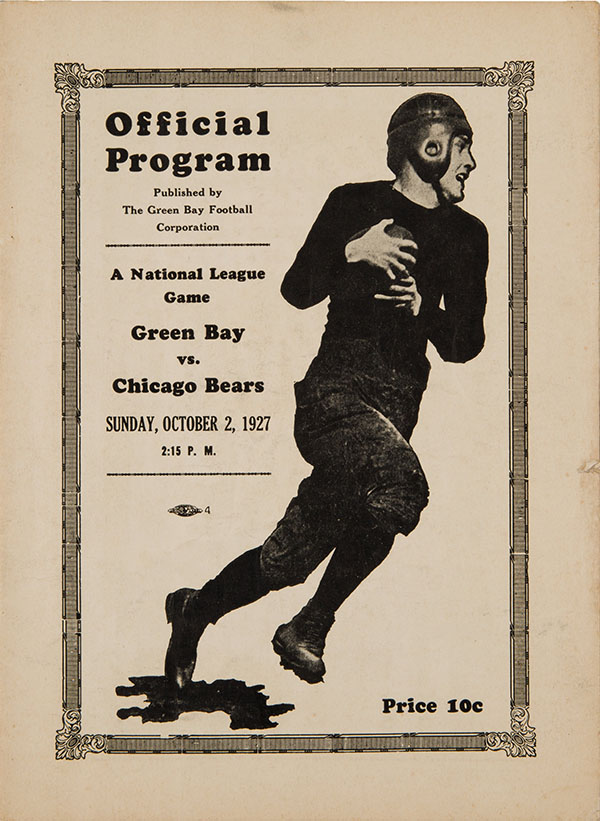 NFL Program: Green Bay Packers vs. Chicago Bears (October 2, 1927)