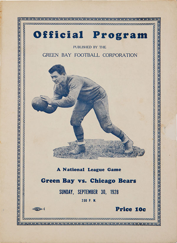 NFL Program: Green Bay Packers vs. Chicago Bears (September 30, 1928)