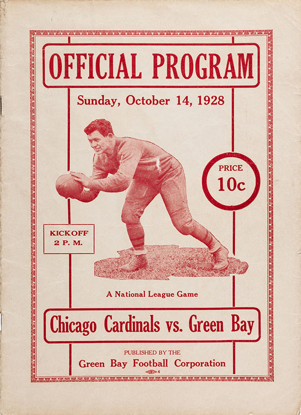 NFL Program: Green Bay Packers vs. Chicago Cardinals (October 14, 1928)