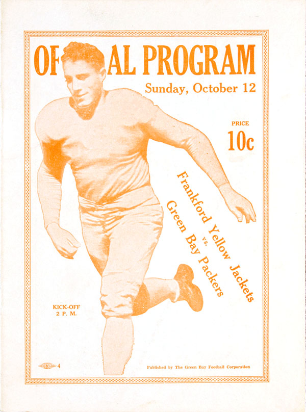 NFL Program: Green Bay Packers vs. Frankford Yellow Jackets (October 12, 1930)