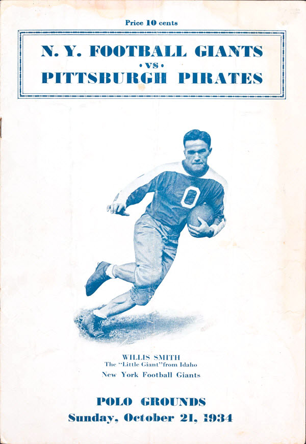 NFL Program: New York Giants vs. Pittsburgh Pirates (October 21, 1934)