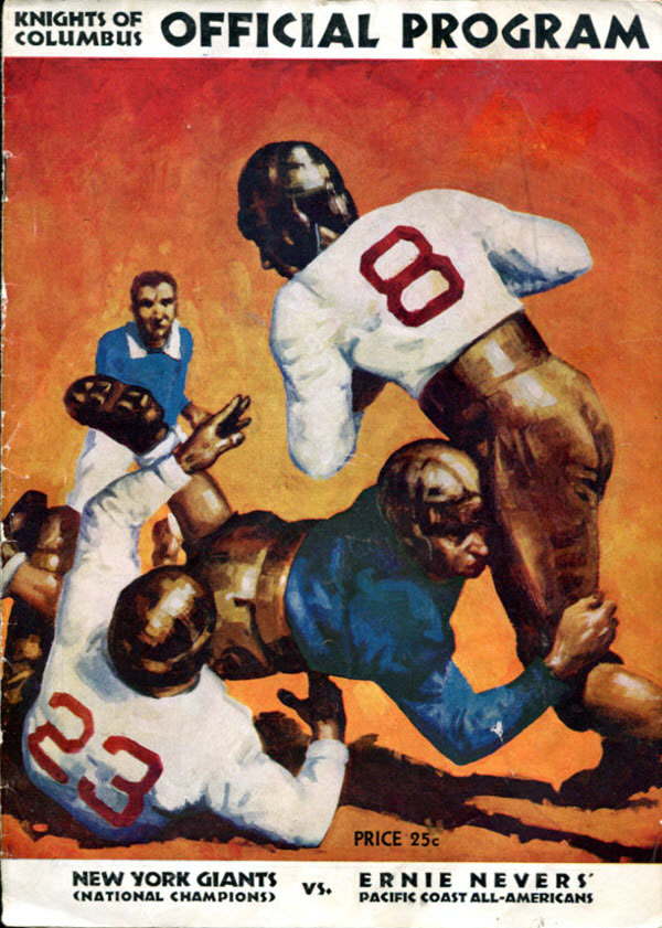 NFL Program: Pacific Coast All-Americans vs. New York Giants (January 20, 1935)