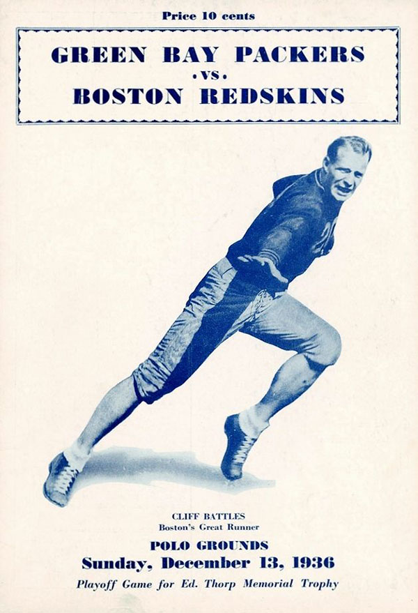 NFL Program Green Bay Packers vs. Boston Redskins (December 13, 1936