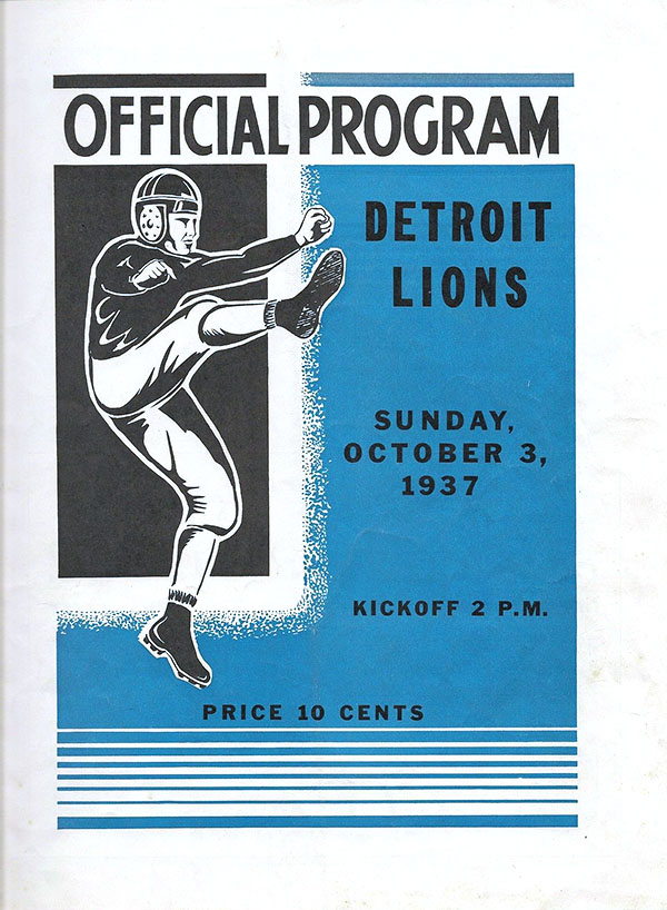 NFL Program: Green Bay Packers vs. Detroit Lions (October 3, 1937)