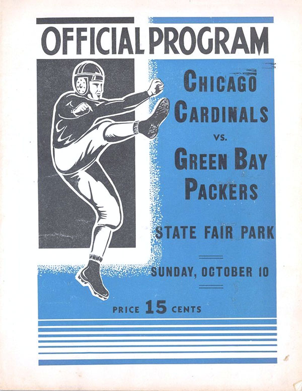 NFL Program: Green Bay Packers vs. Chicago Cardinals (October 10, 1937)