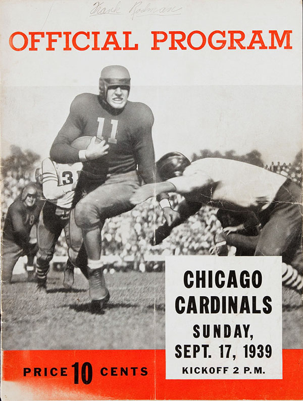 NFL Program: Green Bay Packers vs. Chicago Cardinals (September 17, 1939)