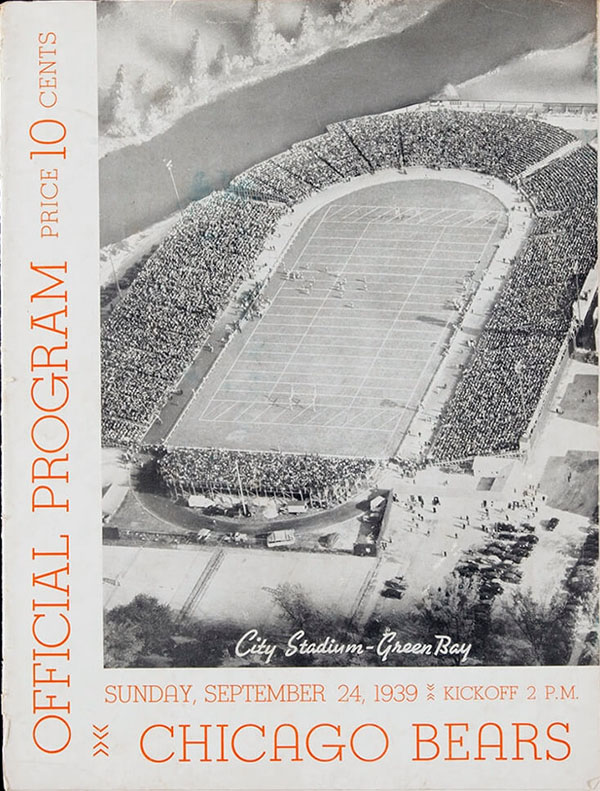 NFL Program: Green Bay Packers vs. Chicago Bears (September 24, 1939)