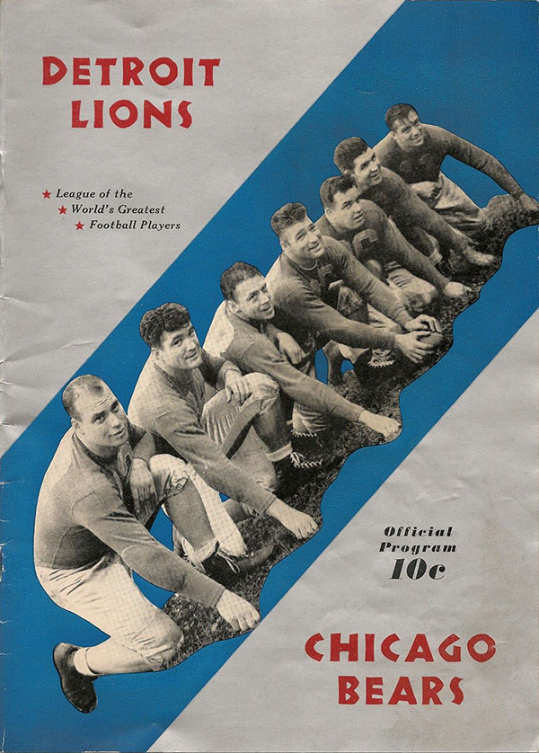 NFL Program: Detroit Lions vs. Chicago Bears (November 12, 1939)