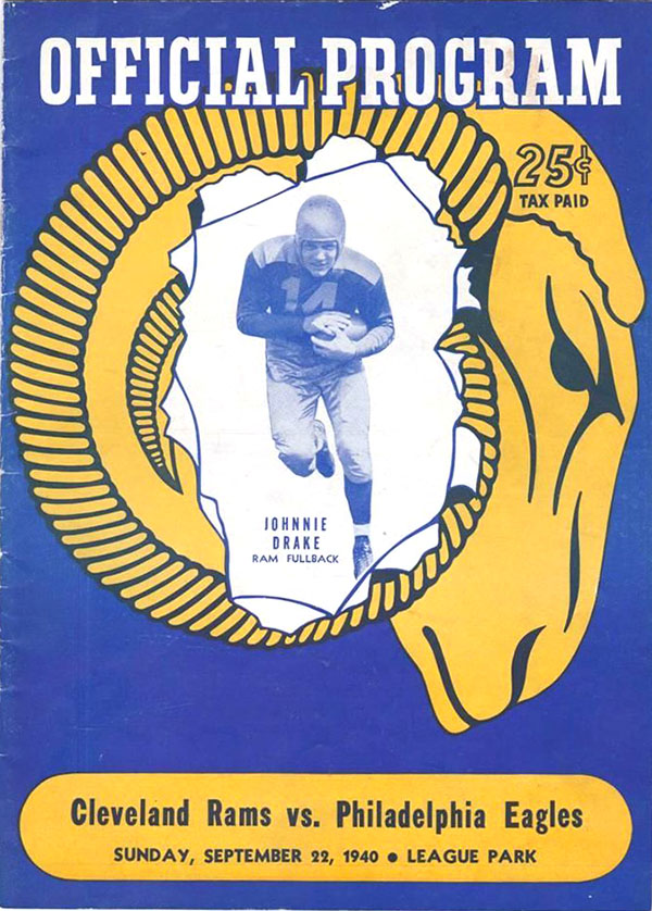 NFL Program: Cleveland Rams vs. Philadelphia Eagles (September 22, 1940)