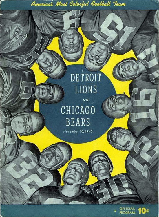 NFL Program: Detroit Lions vs. Chicago Bears (November 10, 1940)