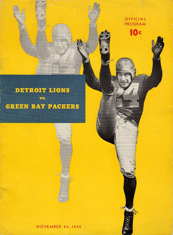 NFL Program: Detroit Lions vs. Green Bay Packers (November 24, 1940)