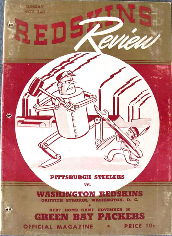 NFL Program Washington Redskins vs. Pittsburgh Steelers (November 2