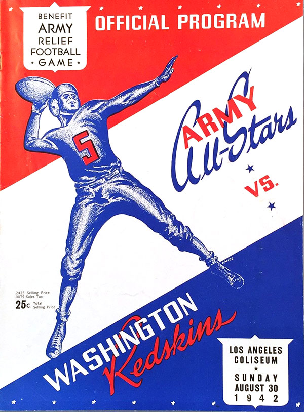 NFL Program: U.S. Army All-Stars vs. Washington Redskins (August 30, 1942)