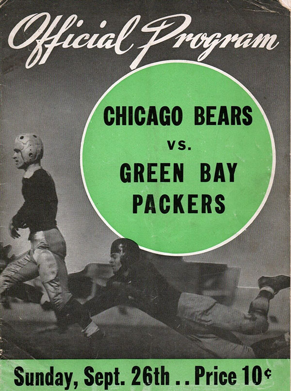 NFL Program: Green Bay Packers vs. Chicago Bears (September 26, 1943)