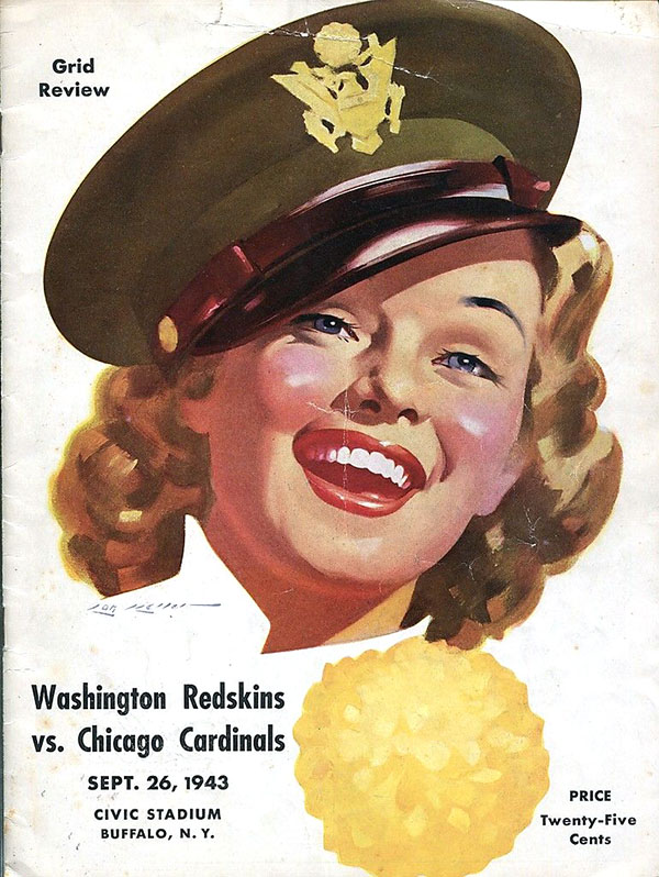 NFL Program: Washington Redskins vs. Chicago Cardinals (September 26, 1943)