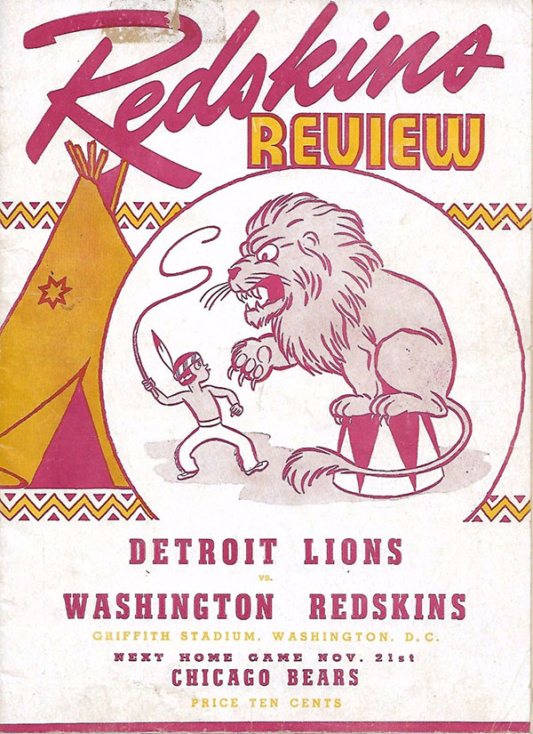 NFL Program: Washington Redskins vs. Detroit Lions (November 14, 1943)