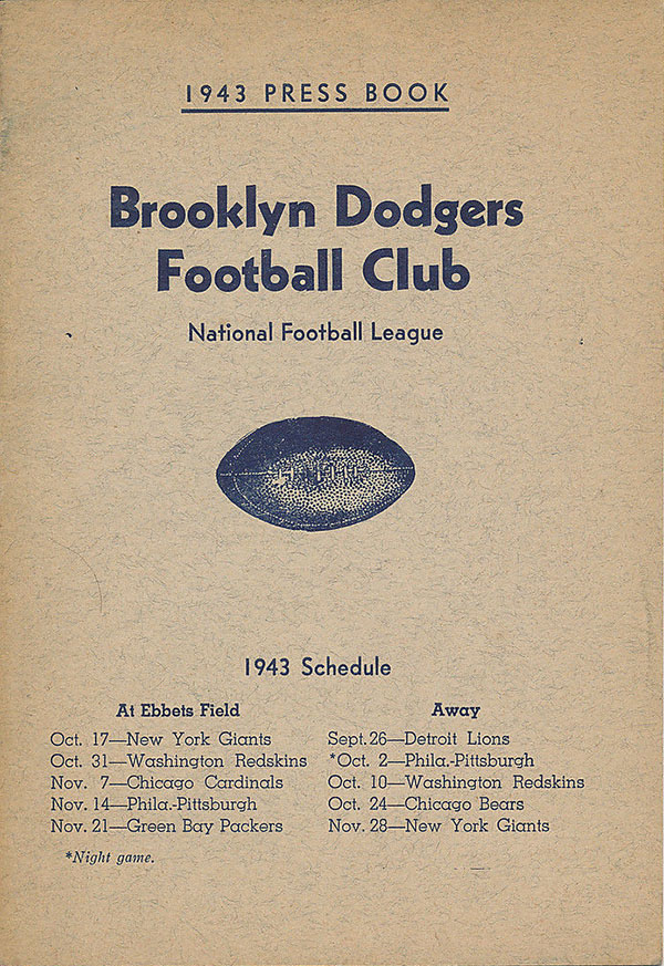 NFL Media Guide: Brooklyn Dodgers (1943)