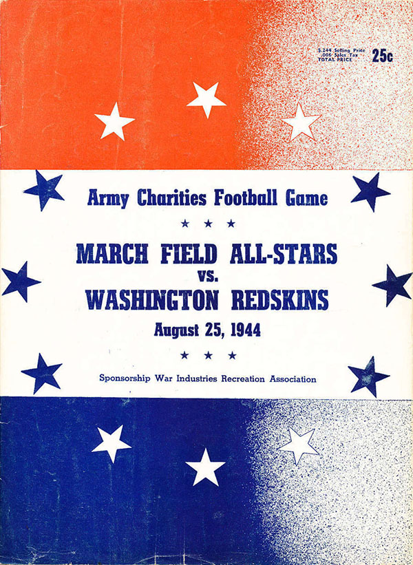 NFL Program: March Field All-Stars vs. Washington Redskins (August 25, 1944)