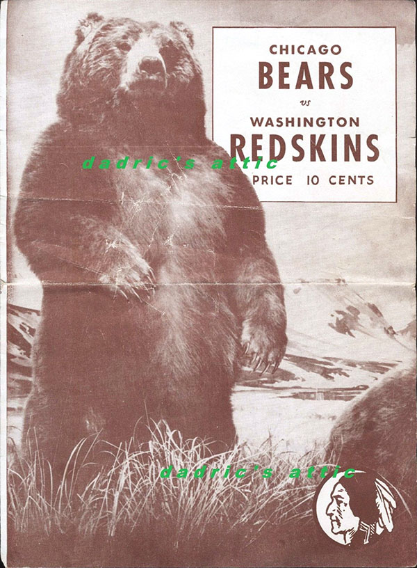 NFL Program: Washington Redskins vs. Chicago Bears (September 10, 1944)