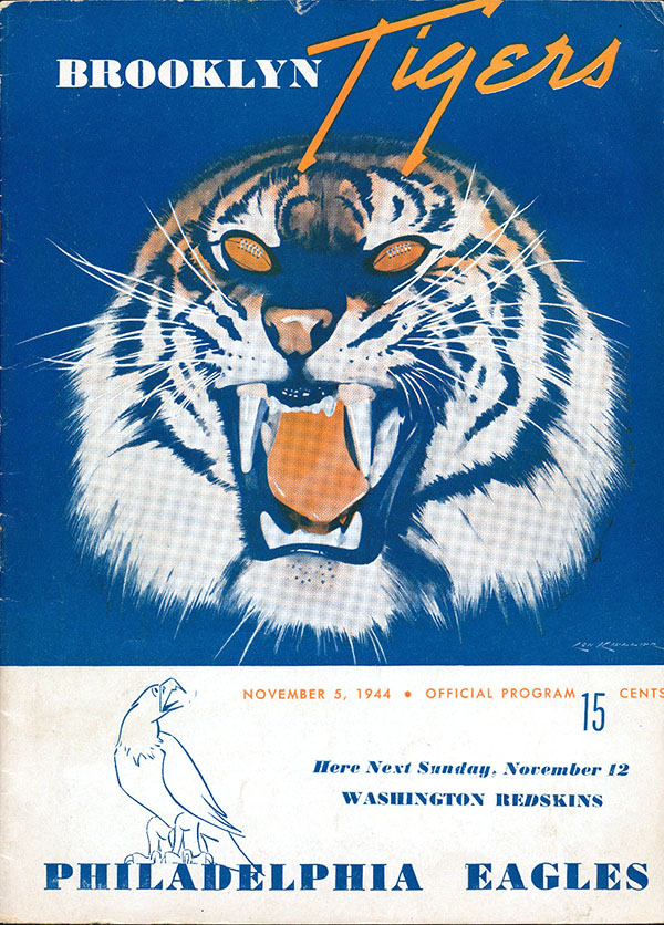 NFL Program: Brooklyn Tigers vs. Philadelphia Eagles (November 5, 1944)