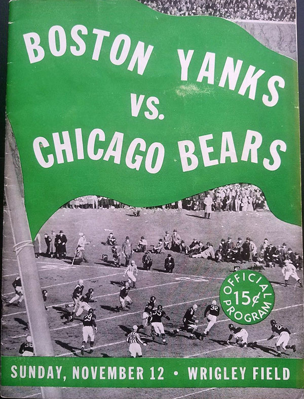 NFL Program: Chicago Bears vs. Boston Yanks (November 12, 1944)