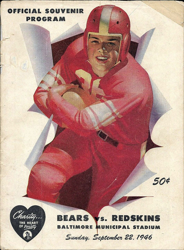 NFL Program: Washington Redskins vs. Chicago Bears (September 22, 1946)