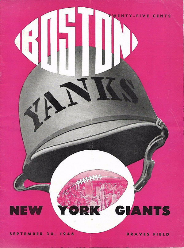 NFL Program: Boston Yanks vs. New York Giants (September 30, 1946)