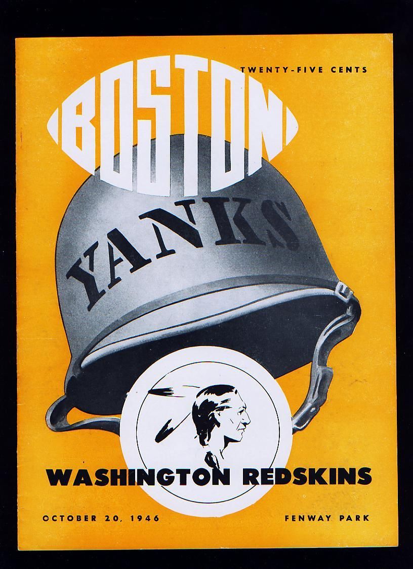 NFL Program: Boston Yanks vs. Washington Redskins (October 20, 1946)