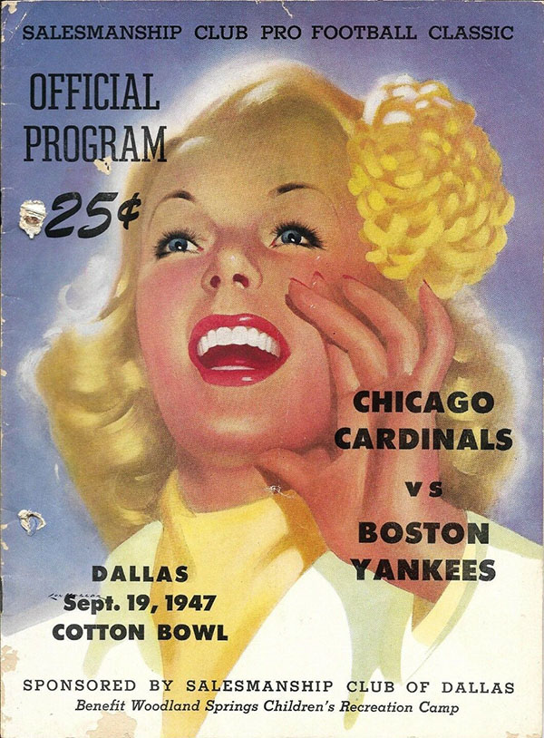 NFL Program: Chicago Cardinals vs. Boston Yanks (September 19, 1947)