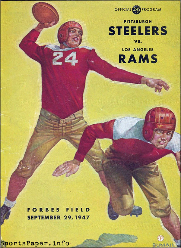 NFL Program: Pittsburgh Steelers vs. Los Angeles Rams (September 29, 1947)