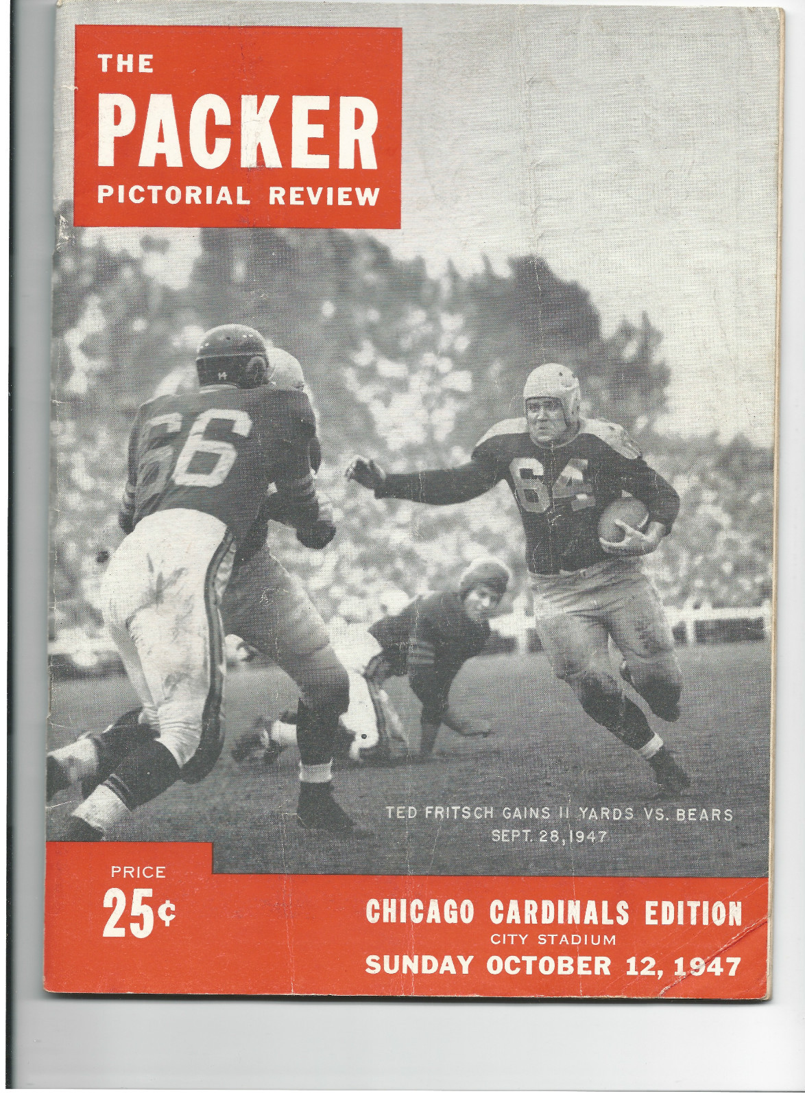 NFL Program: Green Bay Packers vs. Chicago Cardinals (October 12, 1947)