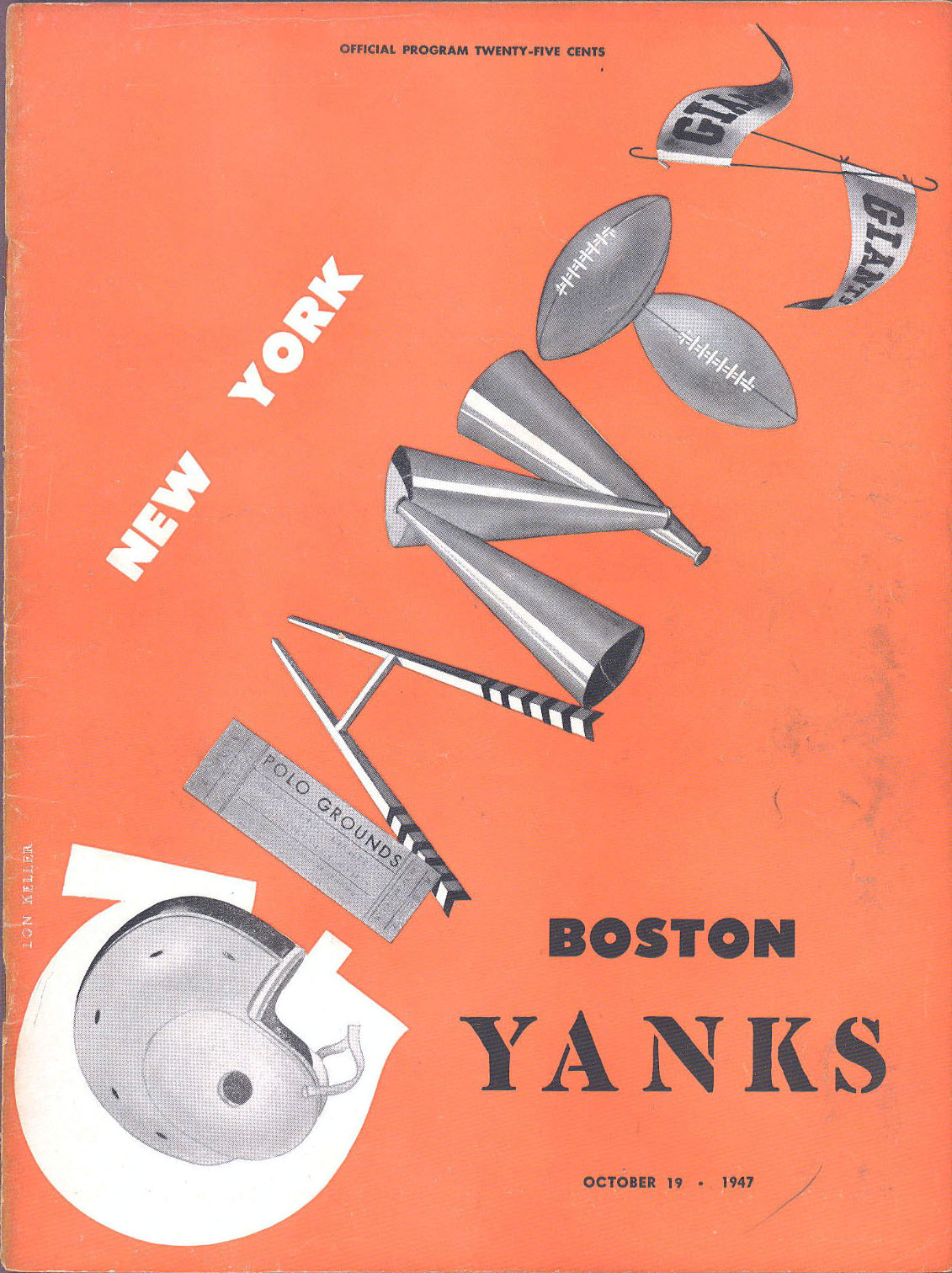 NFL Program: New York Giants vs. Boston Yanks (October 19, 1947)