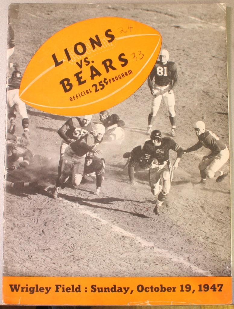 NFL Program: Chicago Bears vs. Detroit Lions (October 19, 1947)