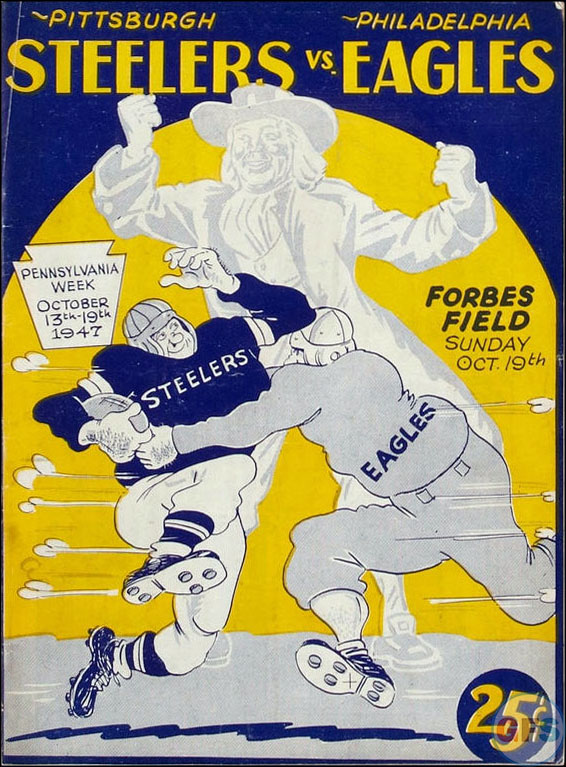 1947 Vintage Pittsburgh Steelers - Philadelphia Eagles Football Program -  Digital Reproduction - Print or Matted or Framed