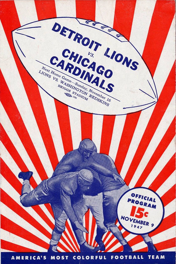 NFL Program: Detroit Lions vs. Chicago Cardinals (November 9, 1947)