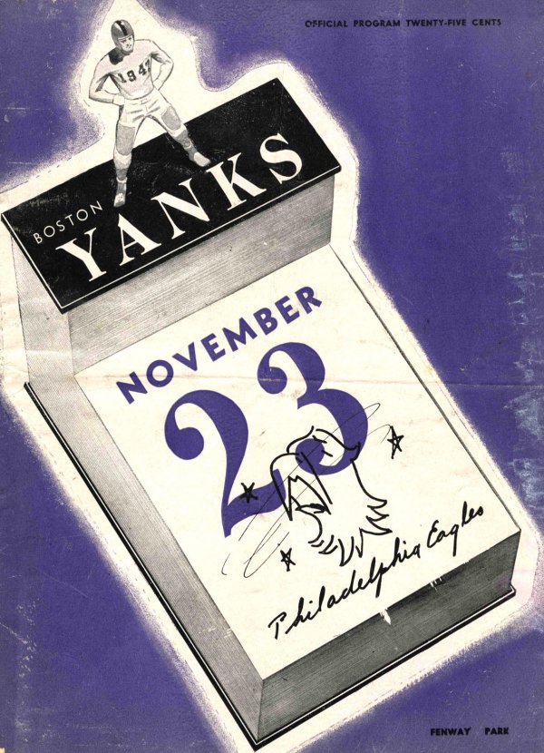 NFL Program: Boston Yanks vs. Philadelphia Eagles (November 23, 1947)