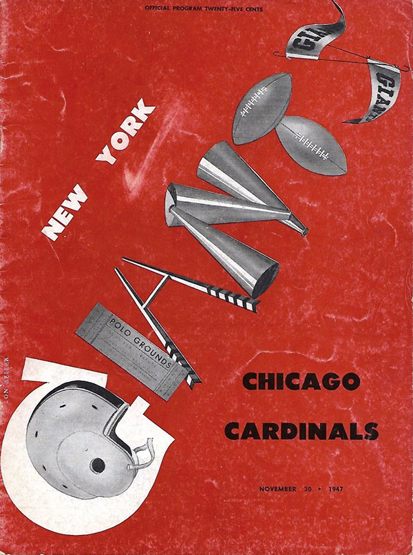 NFL Program: New York Giants vs. Chicago Cardinals (November 30, 1947)