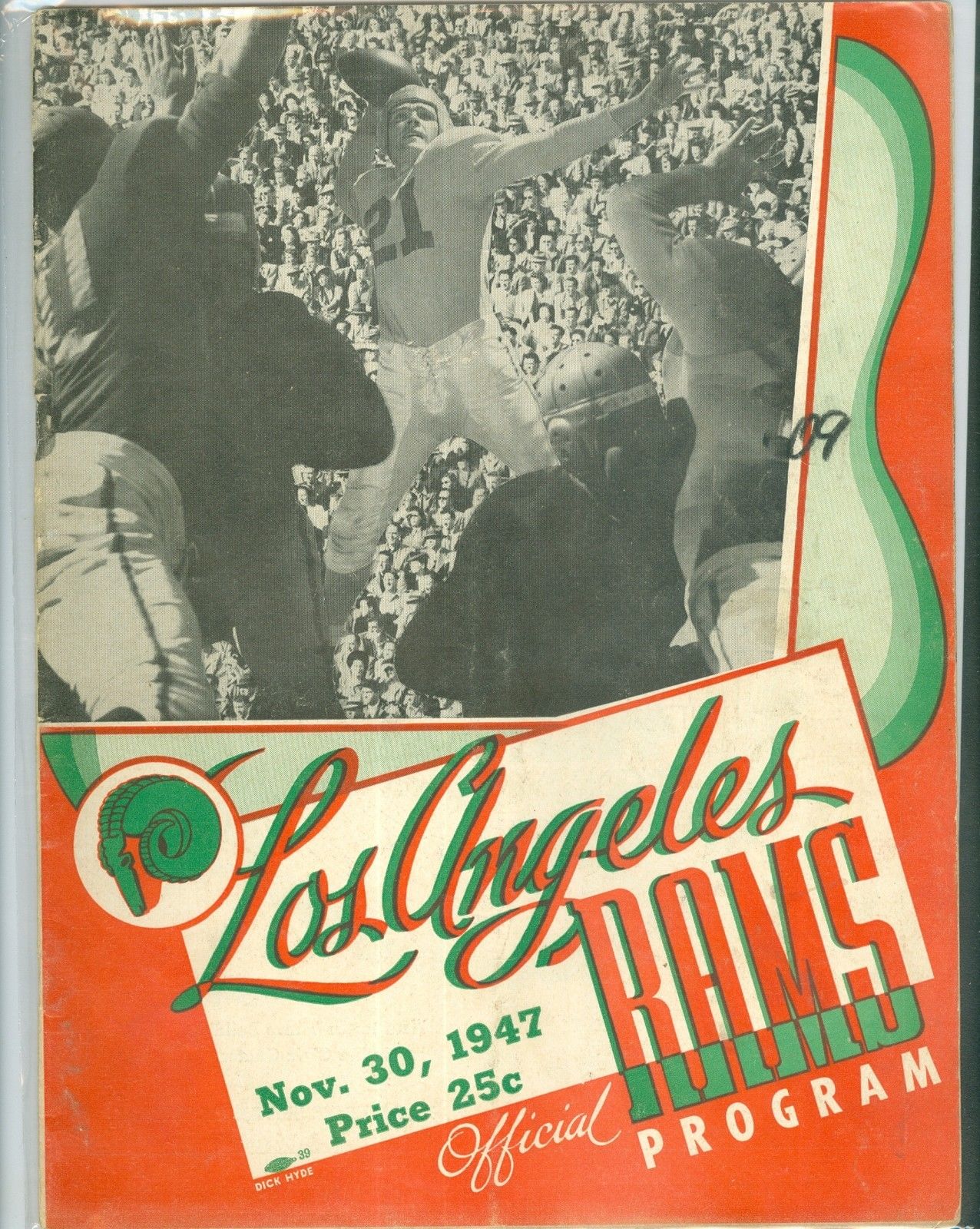 NFL Program: Los Angeles Rams vs. Green Bay Packers (November 30, 1947)