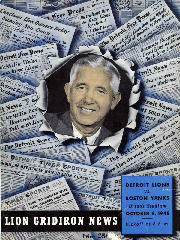 NFL Program: Detroit Lions vs. Boston Yanks (October 9, 1948)