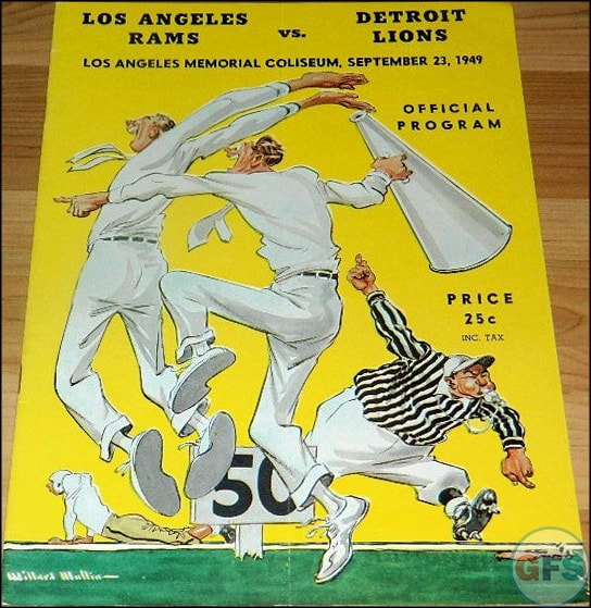 NFL Program: Los Angeles Rams vs. Detroit Lions (September 23, 1949)